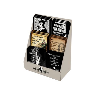 OSCAR WILDE 8 ASSTD COASTERS IN DISPLAY , Sku858