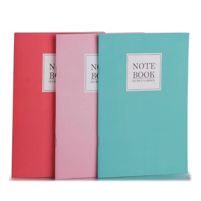 SECRET GARDEN A5 SET OF 3 ASSTD NOTEBOOKS , Sku871