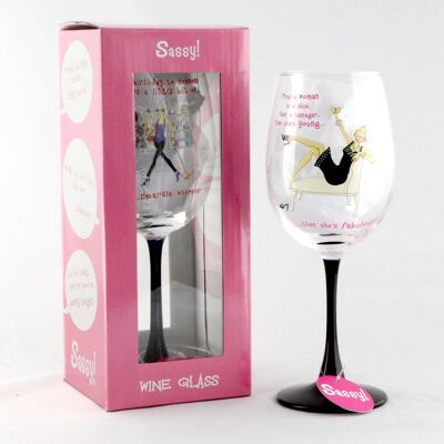 Sassy Wine Glass Fabulous , Sku963
