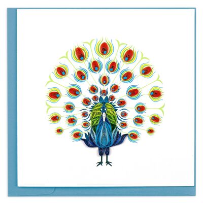 DANCING PEACOCK 6X6" GREETING CARD , Sku1356