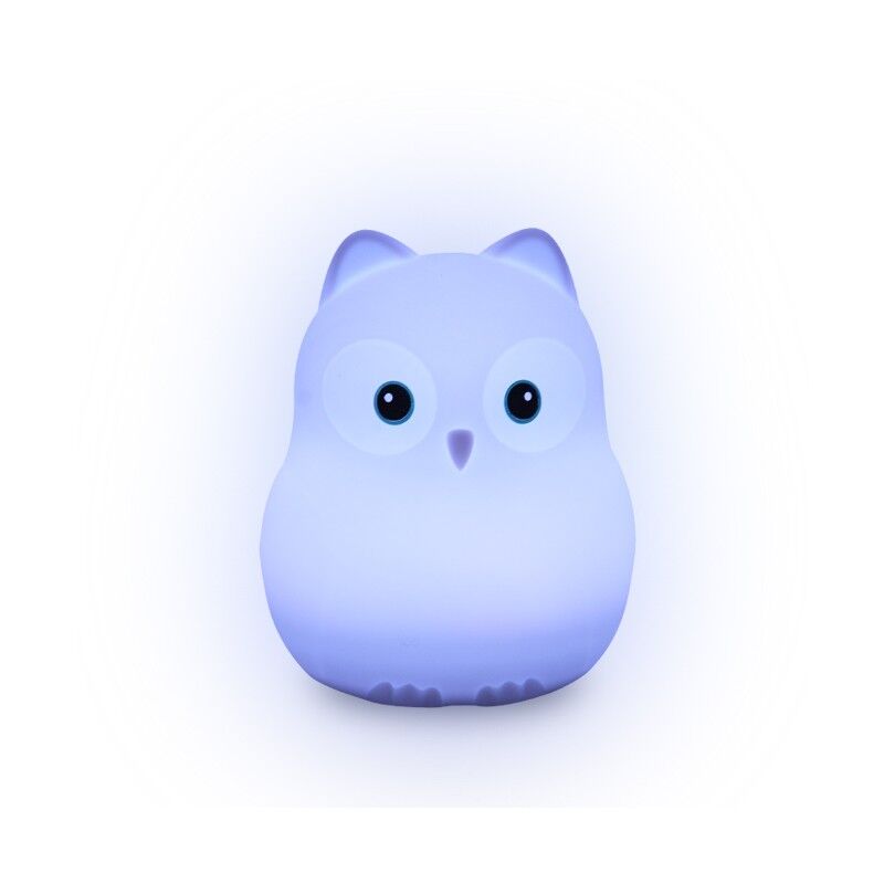Luz nocturna infantil de silicona USB con forma de búho