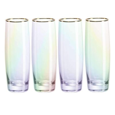 Rainbow Stemless Prosecco Glasses Set of 4