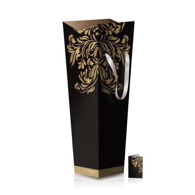 Blumen- und Pflanzengeschenkbox - Schwarz & Gold Tall & Thin