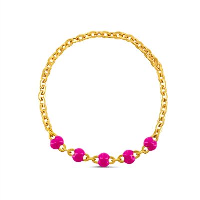 Bague résine fuchsia