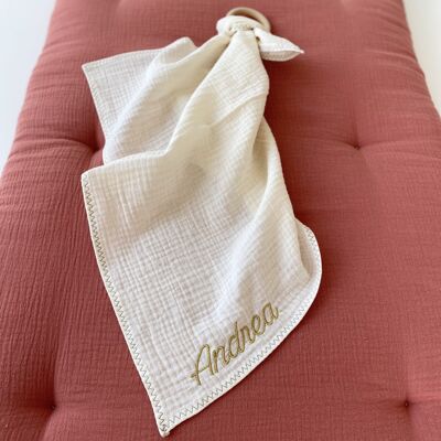 Lange Anneau Crème, broderie au choix
