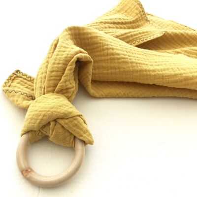 Lange Ring Mustard, embroidery of your choice