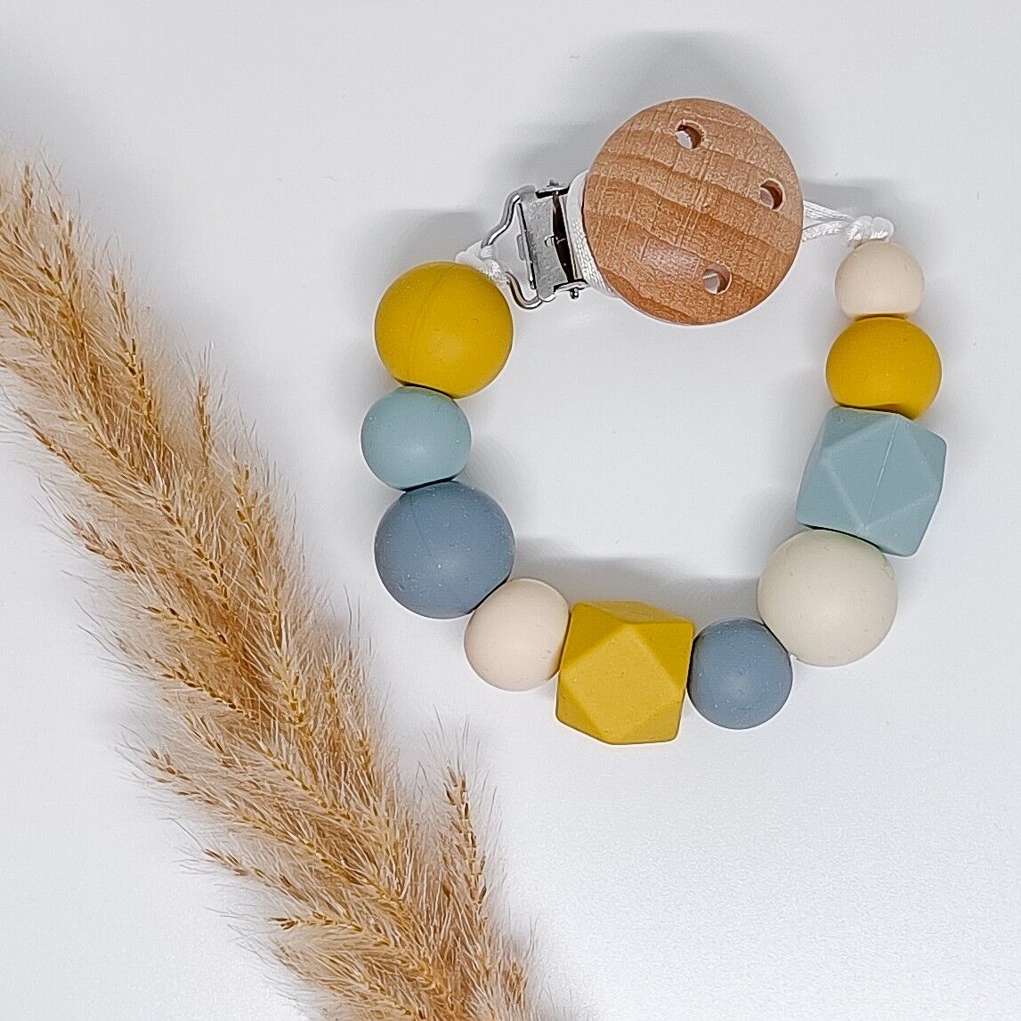 Schnullerband Warm Ocker