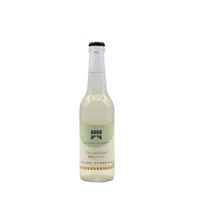 Handwerkliche und BIO-Sprudeltee-Limonade: Grüner Tee-Limette 33 cl