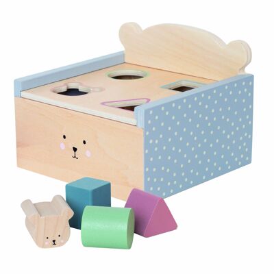 Wooden activity box teddy