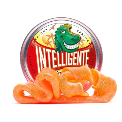 INTELLIGENTE knete - Dinokotze orange mit gelben Glitzerpartikel