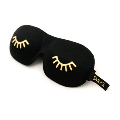 Masque de sommeil contourné 3D occultant - imprimé clin d'œil, noir