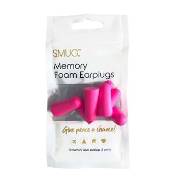 Bouchons d'oreilles en mousse à mémoire de forme - Rose vif 1