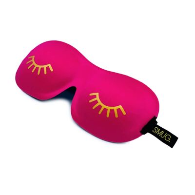 Antifaz para dormir opaco 3D contorneado - Estampado de guiño, rosa brillante