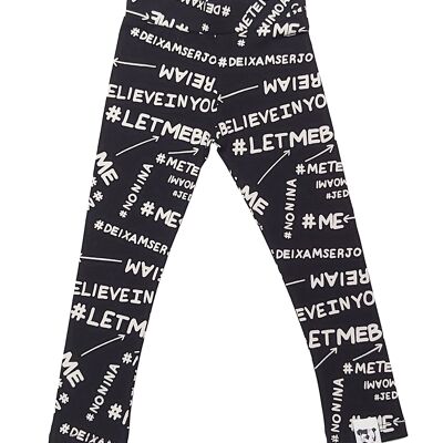 LEGGING IN COTONE BIOLOGICO HASTAGS NIENTE STAMPATO