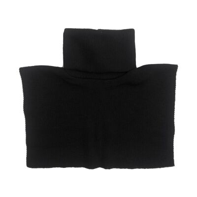 Merino wool polo collar, black