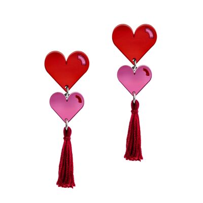 Boucles d'oreilles HJÄRTA, ROUGE