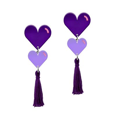 Boucles d'oreilles HJÄRTA, VIOLET