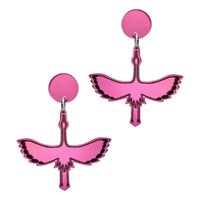 Crane Sphere Earrings, pink