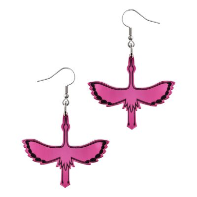 Crane Earrings, pink