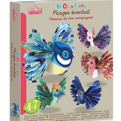 Creative kit for children, Folding fans "Birds of our countryside"