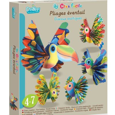 Creative kit for children, Folding fans "Exotic birds"
