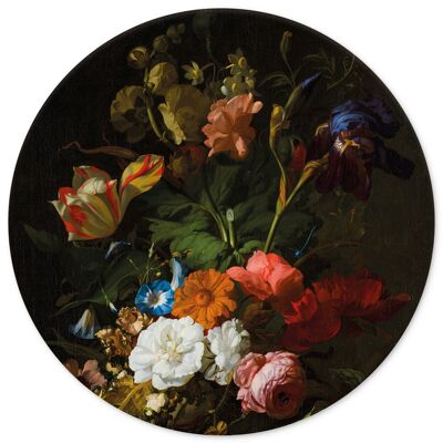 Círculo de pared de flores de naturaleza muerta Rachel Ruysch - círculo de pared