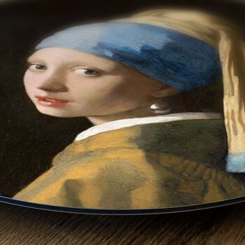 Cercle mural Fille à la perle Johannes Vermeer - 30 cm - décoration murale ronde 2