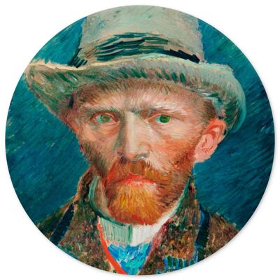 Muurcirkel zelfportret Vincent van Gogh - 30 cm - wandcirkel
