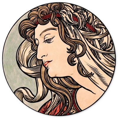 Círculo de pared Lush Locks Alphonse Mucha - 30 cm - círculo de pared