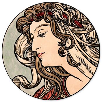 Cercle mural Lush Locks Alphonse Mucha - 30 cm - cercle mural 1