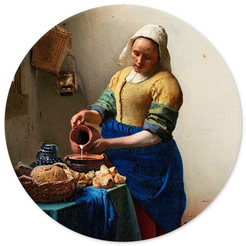 Muurcirkel The Milkmaid Johannes Vermeer - 30 cm - wandcirkel