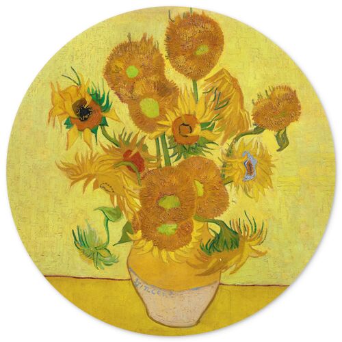Muurcirkel sunflowers Vincent van Gogh - 60 cm - wandcirkel