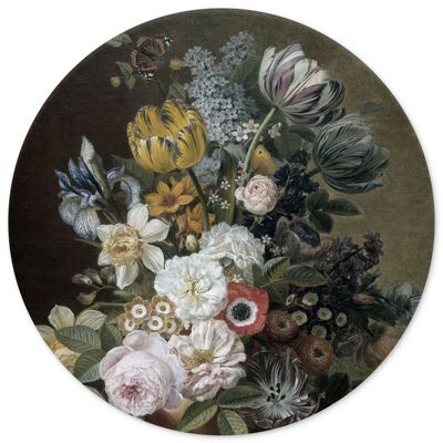 Wall circle Still Life with Flowers Eelkema - 60 cm - wall circle