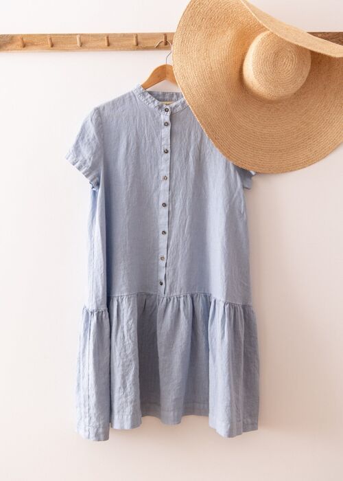 Linen Dress in Light Blue