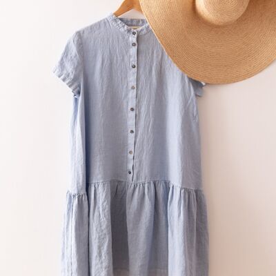 Linen Dress in Light Blue