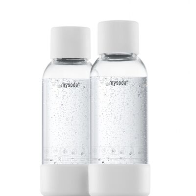 Pack 2 bouteilles PET et Biocomposite Mysoda 0.5L White