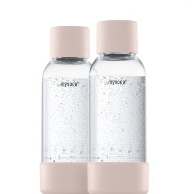 Pack 2 bouteilles PET et Biocomposite Mysoda 0.5L Pink