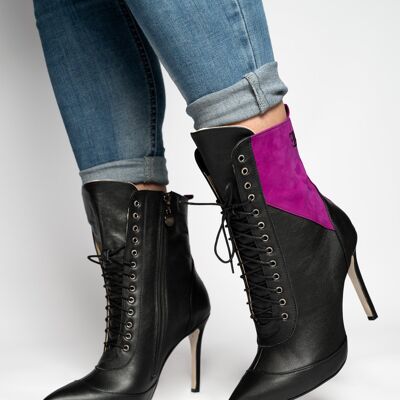 Black leather ankle lace ups -icon