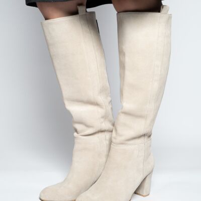 Classic grey over-knee boots