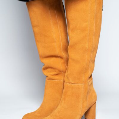 Tangerine over-knee boots