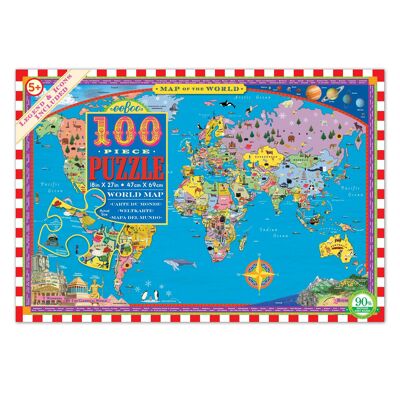 Puzle 100 piezas mapa del mundo eeboo