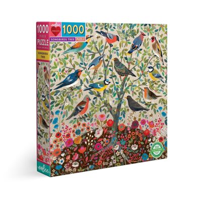 Puzle 1000 piezas árbol pájaros cantores eeboo