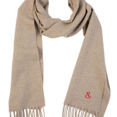 Plain beige wool scarf