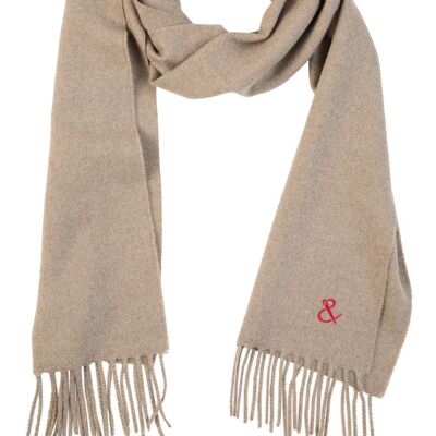 Plain beige wool scarf