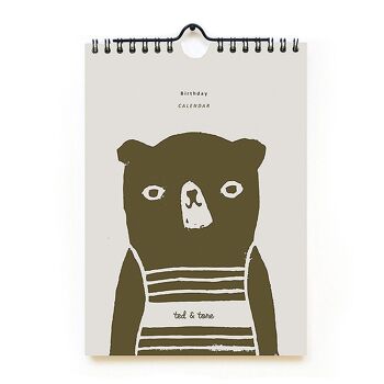 Calendrier anniversaire ours A4 1