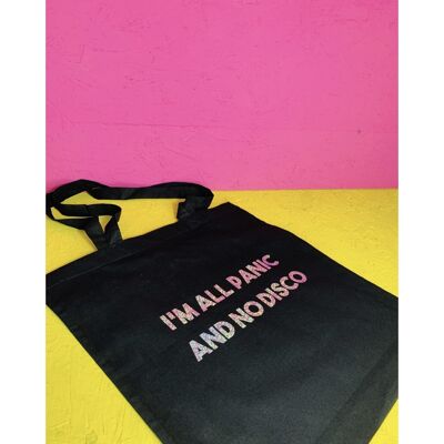 Silver Im All Panic And No Disco Tote Bag