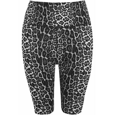 Grey Leopard Cycling Shorts