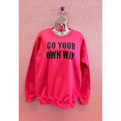 Pink Small One Off Go Your Own Way Sweater
