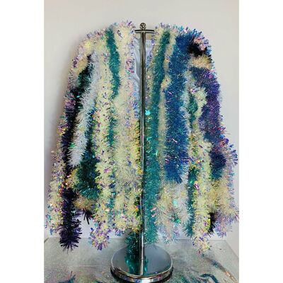 Size 10 Chunky Blue and Iridescent Mix Tinsel Jacket
