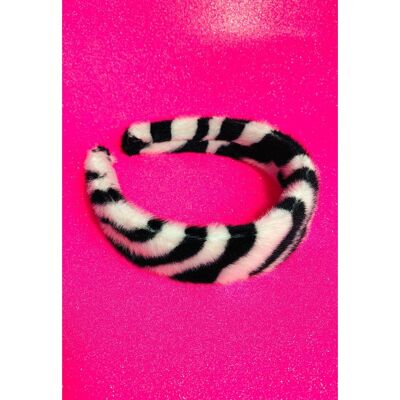 Zebra Print Faux Fur Fluffy Headband